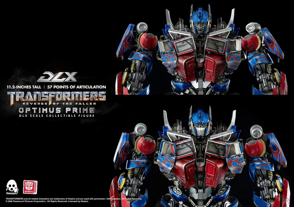 threezero Transformers Optimus Prime DLX LED eyes glow in dramatic lighting