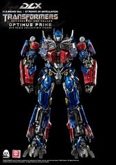 threezero Transformers Optimus Prime DLX side pose highlighting dynamic silhouette for collectors