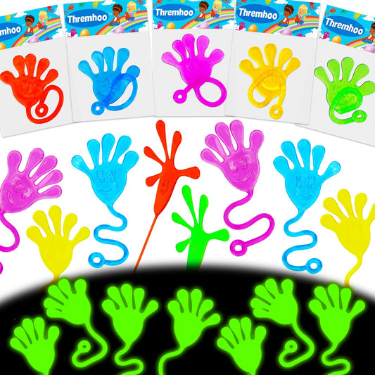 Thremhoo glow-in-the-dark sticky hands 40-piece set, ideal party favors.