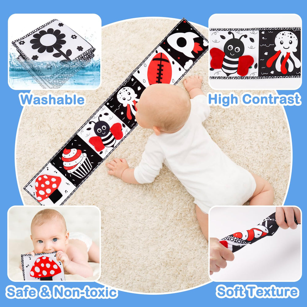 Thremhoo tummy time toy with music button supports head control and movement