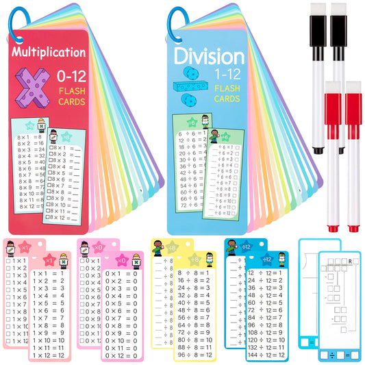 THSLSFX 29Pcs flash cards multiplication for quick practice and recall