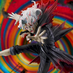 Flowing hair and dramatic stance from Okarun in transformation