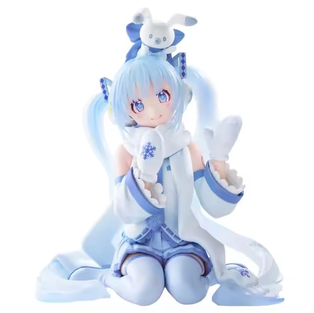 Thunder Tech Hatsune Miku Snow Miku Sky Town 10th ver noodle stopper on display, a collectible desk piece.