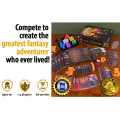 Thunderworks Roll Player hero sheet displays attributes and classes for character creation.