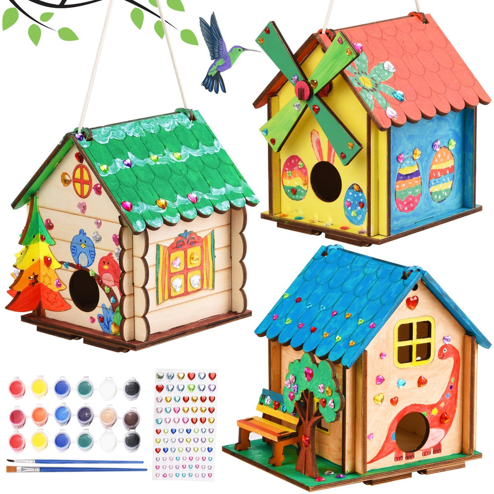 THWAS-LIGHT bird house kit assembly for kids boosts creativity with sturdy wood frames.