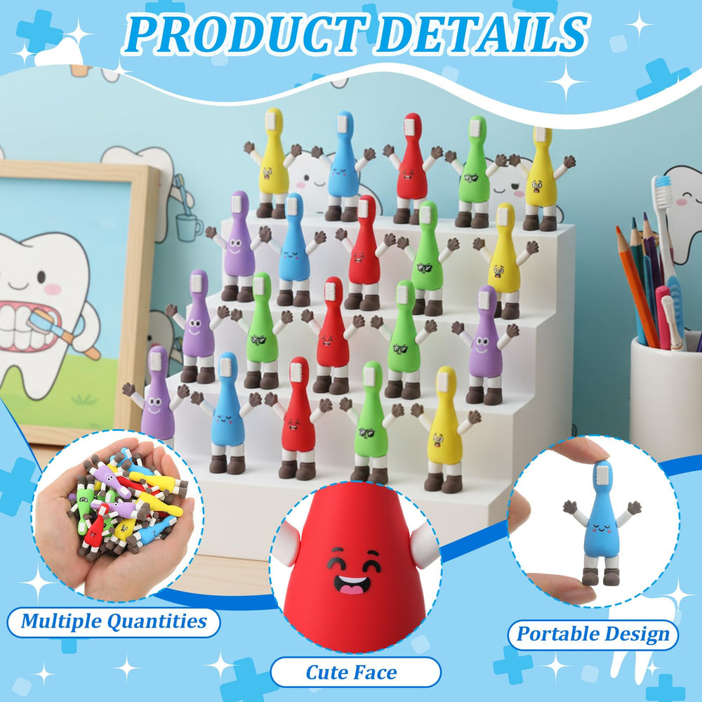 Thyle mini toothbrush figures in green add color to offices and learning