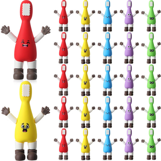 Thyle mini toothbrush figures in red for desk decor and playful education