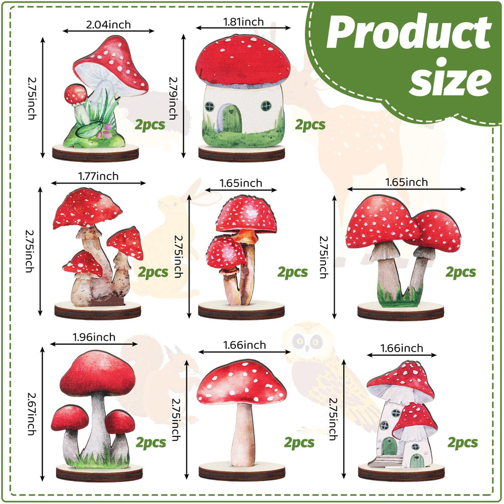 Thyle wooden mushroom forest decor adds warm ambience for events and photos.
