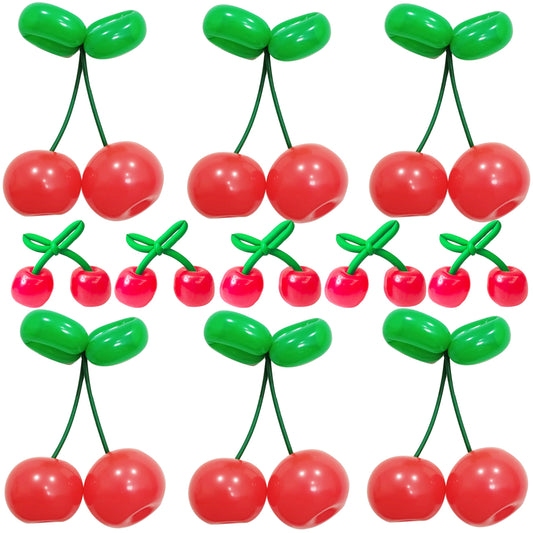 TiAaihion Cherry Balloons Kit in vivid red and green for festive decor.
