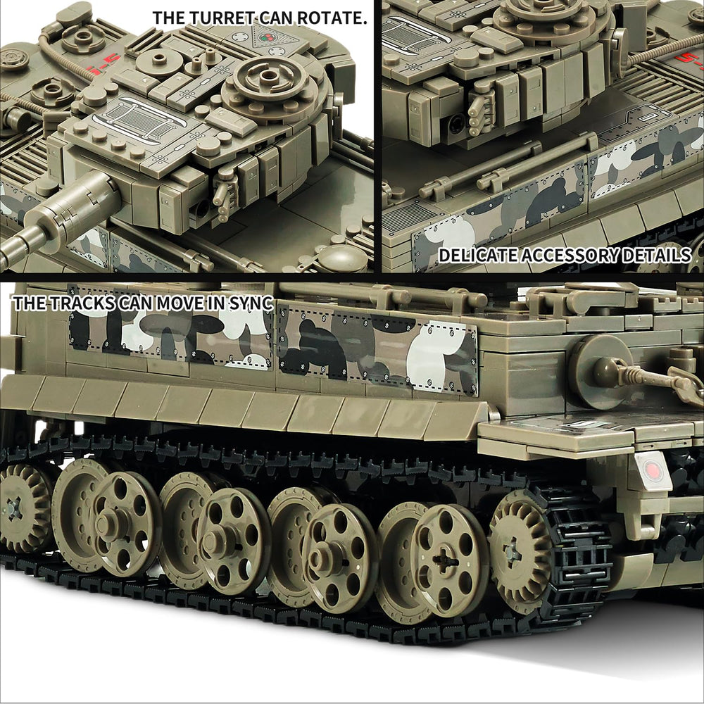 TIALLOW Tiger Tank track system, flexible movement adds play possibilities.