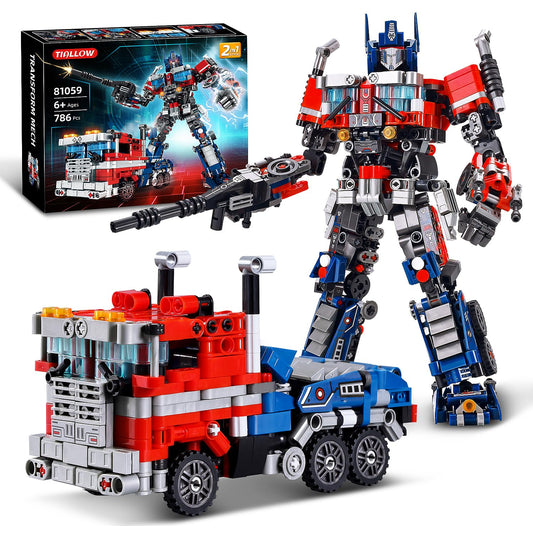 TIALLOW Transform Sets robot-truck front view, showing versatile build potential for STEM play