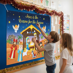 Tiamon classroom nativity display supports early literacy and tradition