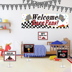 Tiamon multicolor race theme signs add cheerful color to walls