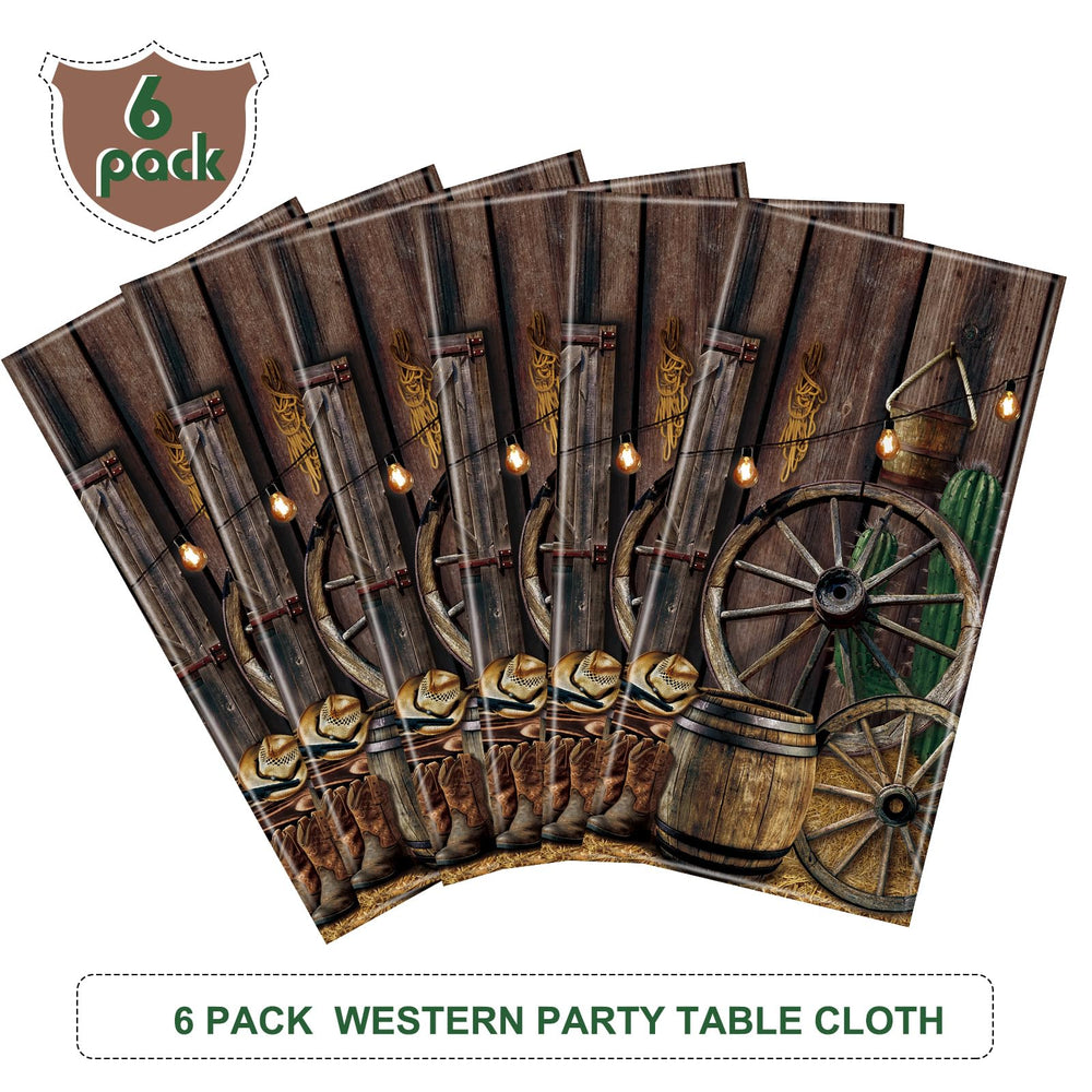 Tiamon waterproof cowboy tablecloth protects surfaces from spills.