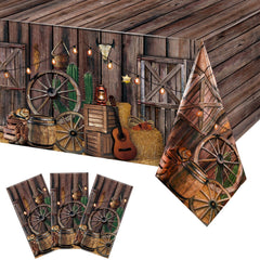 Tiamon western tablecloth pack provides large coverage for 6-8 guests at parties.