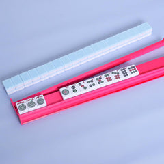 TIASUSAN Mahjong racks with pushers in use organize tiles during gameplay.