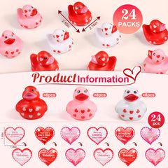 Tiaxidex valentines ducks with heart card for personal notes.