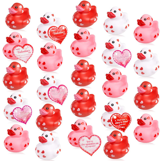 Tiaxidex valentines ducks with heart designs for gifting and classroom activities.