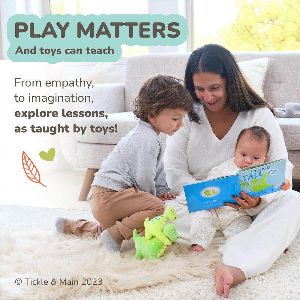 Tickle & Main Stand Taller Together storybook image emphasizes new sibling roles for toddlers.
