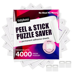 TIDYBOSS 24-pack puzzle saver sheets help keep your puzzles flat for easy framing.