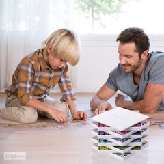 Tidyboss portable puzzle board keeps pieces organized while solving