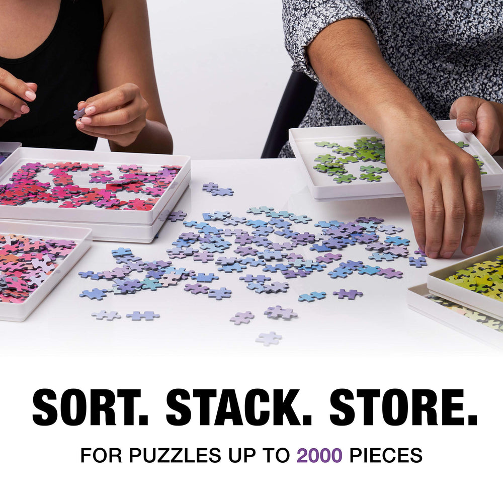 Tidyboss stackable trays accommodate puzzles up to 2000 pieces