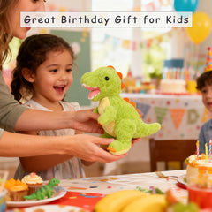 TieGokii dinosaur plush comfortable to touch enhances snuggle moments during stories.