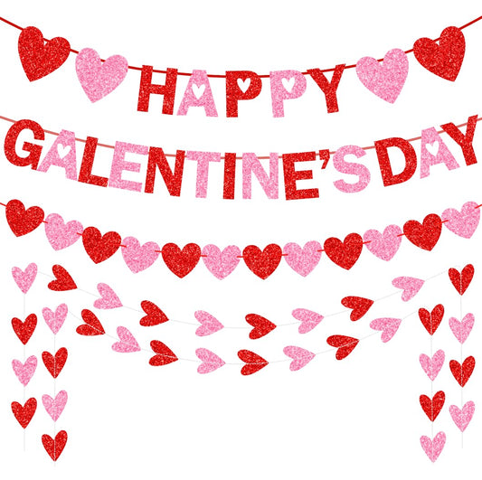 Tifeson Happy Galentine's Banner adds festive romance to party decor and photo setups