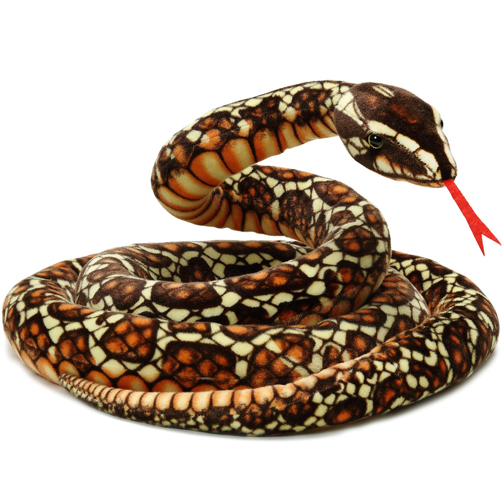 TigerHart Bernard Brown Python full-length plush snake for imaginative play and cuddling.