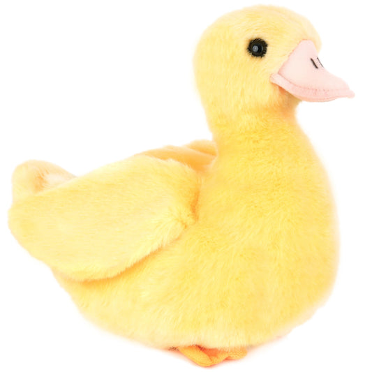 TigerHart Dani the Duckling plush face close-up showing soft fabric for cuddles.