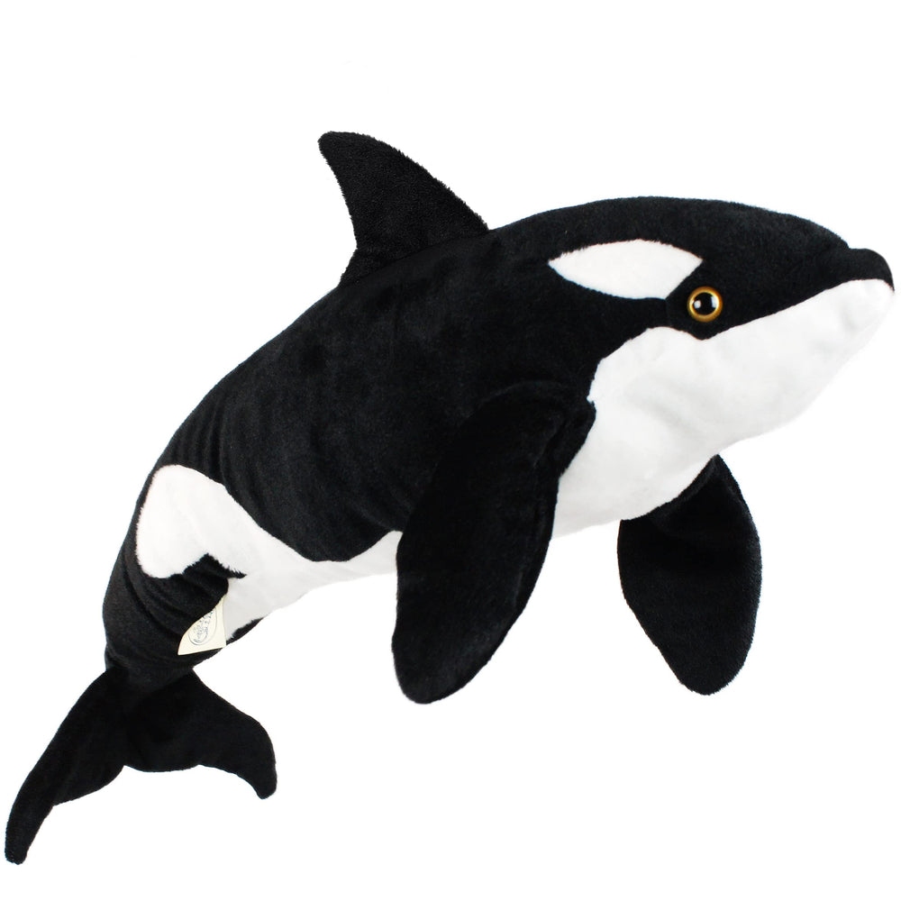 TigerHart Octavius Orca plush front view, soft and huggable for kids