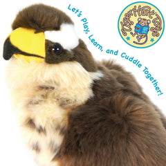 90-day warranty note on TigerHart Percival falcon plush provides buyer confidence.