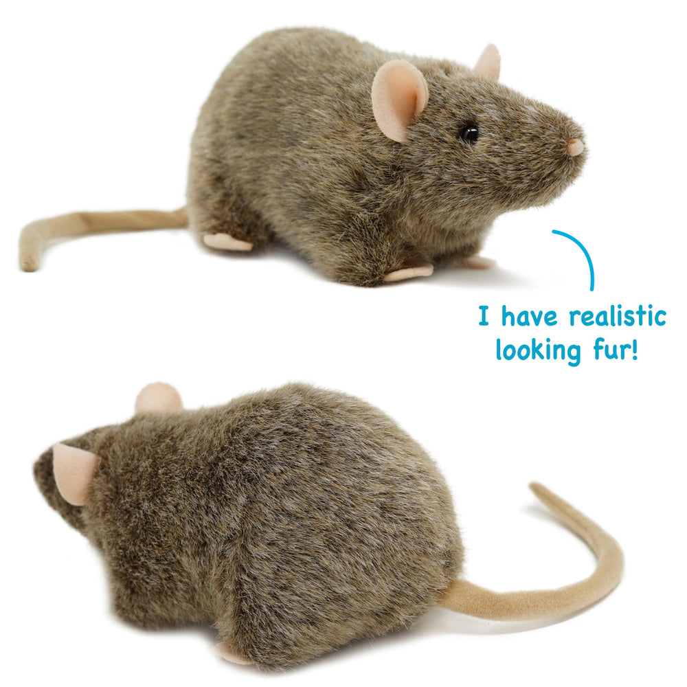 TigerHart Reuben the Rat plush securely sewn for durable play.