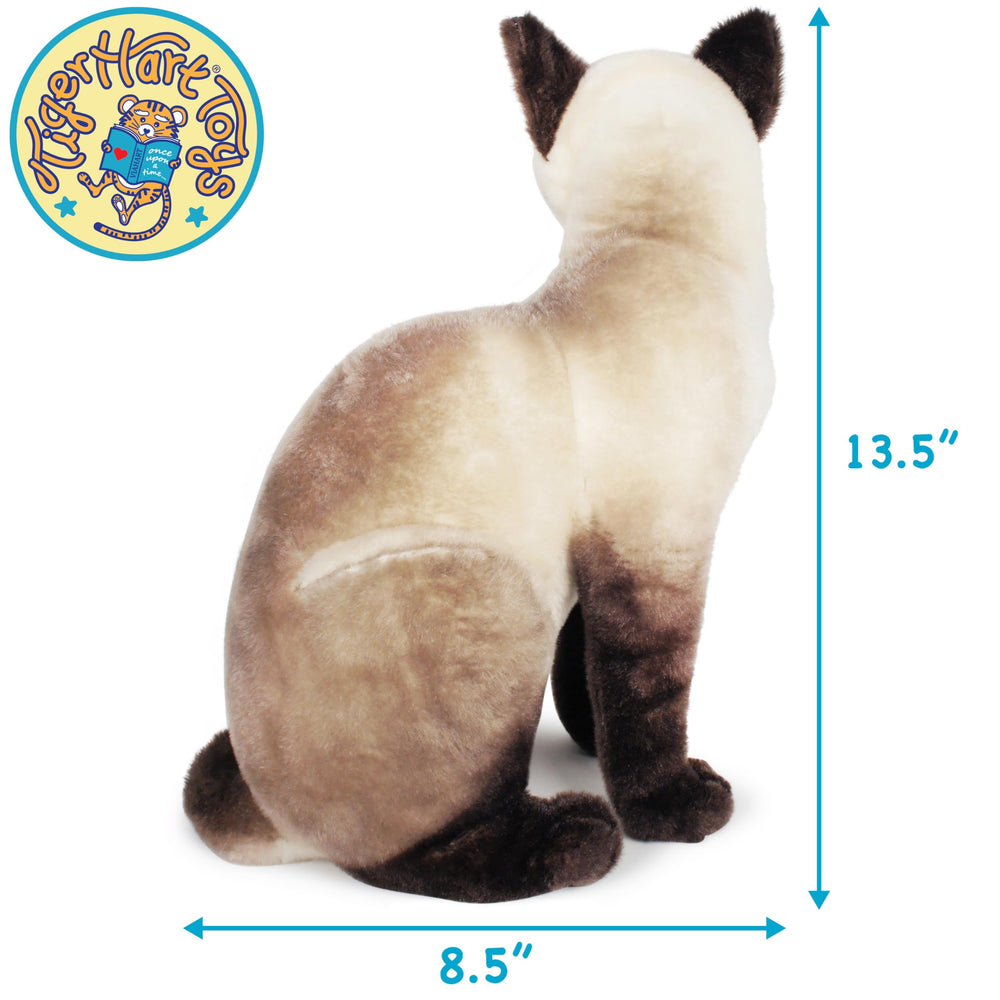 TigerHart Stefan Siamese Cat huggable plush with secure stitching for lasting play.