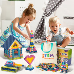 Tigerhu blocks set ideal for collaborative play with siblings and friends.