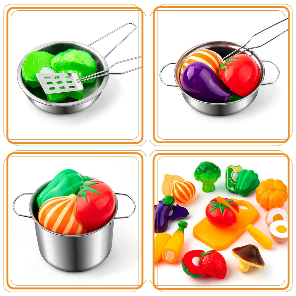 Tigerhu pretend-cut vegetables deliver crunchy sound for engaging kitchen play.