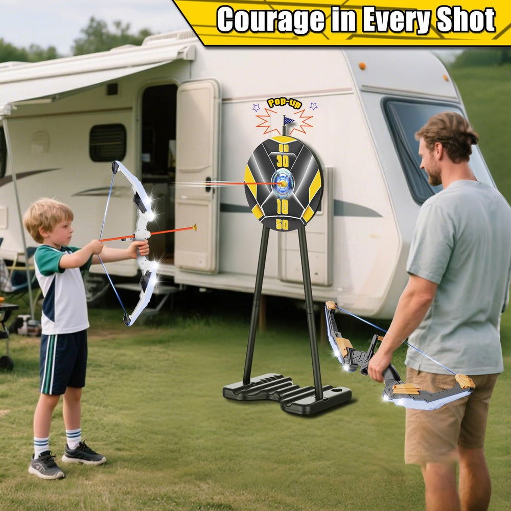 TIGTECGAME LED light-up bow and arrows for kids enhances visibility during play.