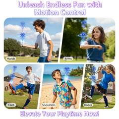 Tikduck blue ball performs 3D flips for group fun