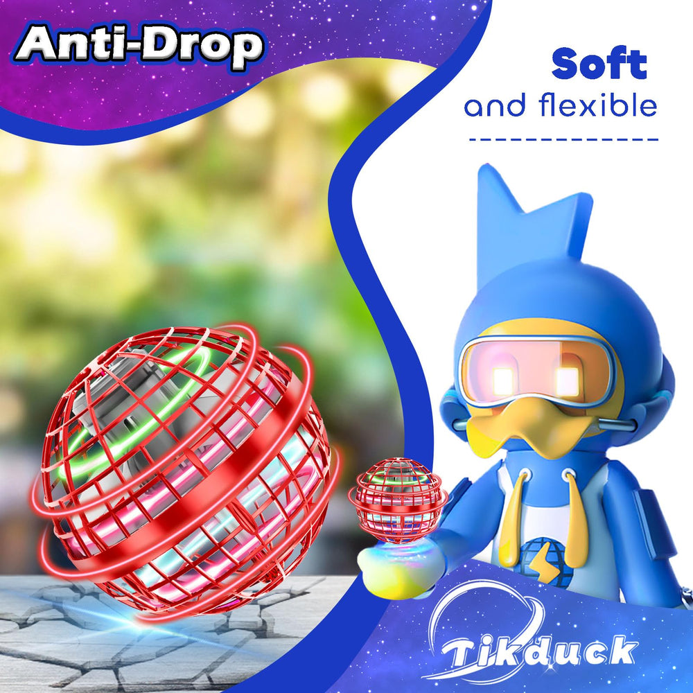 Tikduck Flying Orb Ball's lightweight ABS shell withstands playful crashes.