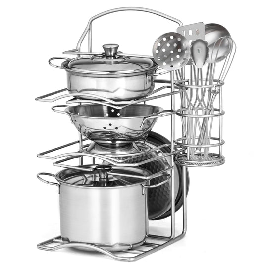 TikOnsYol 12Pcs Kids Pots and Pans Playset, pretend cooking kit for kids.