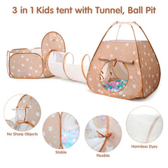 TIKTENT tunnel play spotlight highlights easy access for exploration.