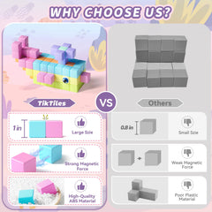 TikTiles magnet eyes add character to blocks for imaginative storytelling and emotional expression.