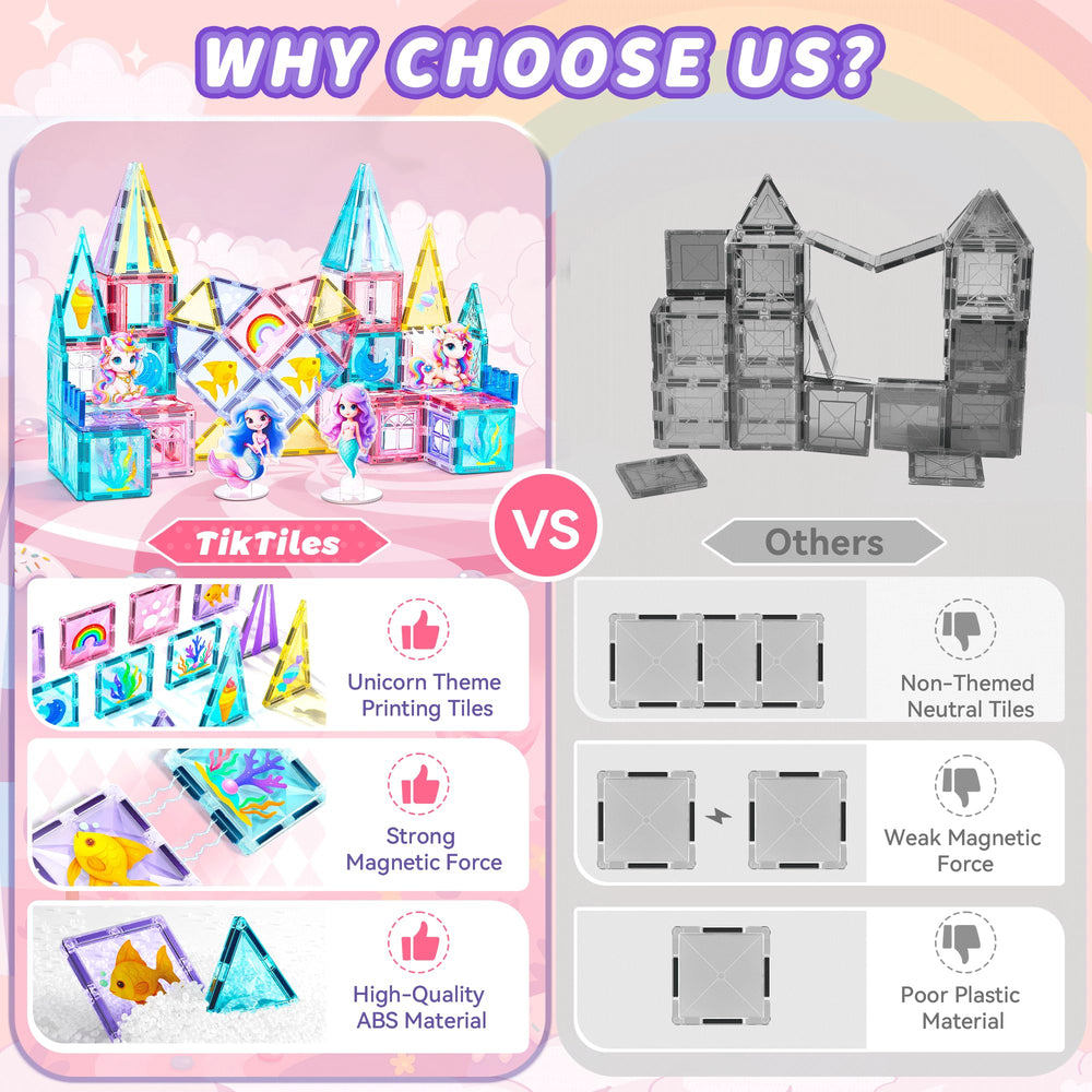 TikTiles magnetic tiles spark hands-on creativity and geometry practice during pretend kingdoms.