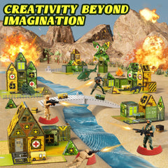 TikTiles soldier figures and vehicles in action for role-play
