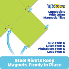 Tile Town detailed tile shapes and accessories—realistic world-building with diverse components.