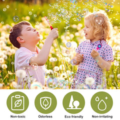 Time4Relax pre-filled bubble solution safe for kids' skin.