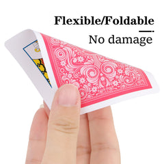 Timenued embossed card surface close-up for better grip and handling.