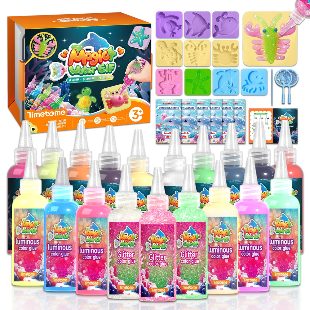 Timetome Magic Water Elf Kit with 20 gels for vibrant color play.