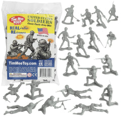 TimMee gray army men 48pc pack for imaginative play and durable diorama setups.
