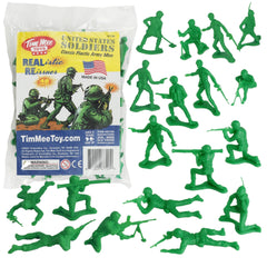 TimMee Plastic Army Men green 48pc front-row figures for imaginative battles and open-ended play.